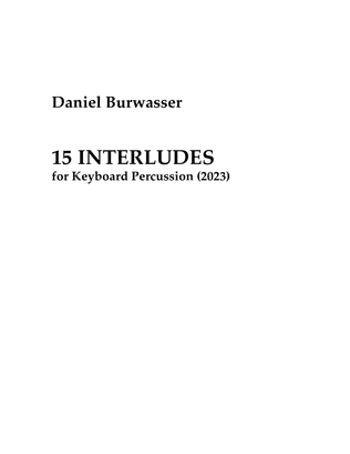 Book cover for 15 Interludes for keyboard percussion