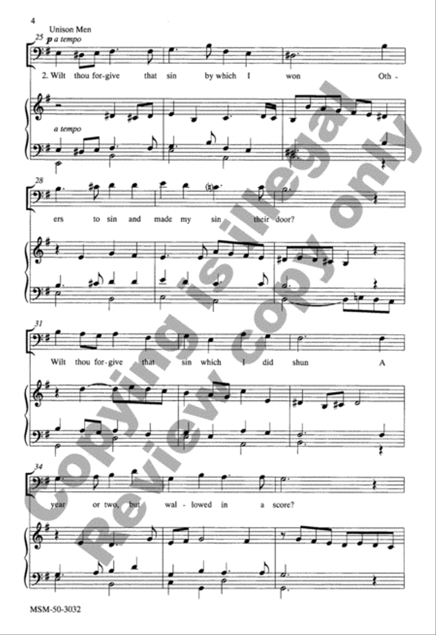 Wilt Thou Forgive That Sin 4-Part scores gallery preview page 4