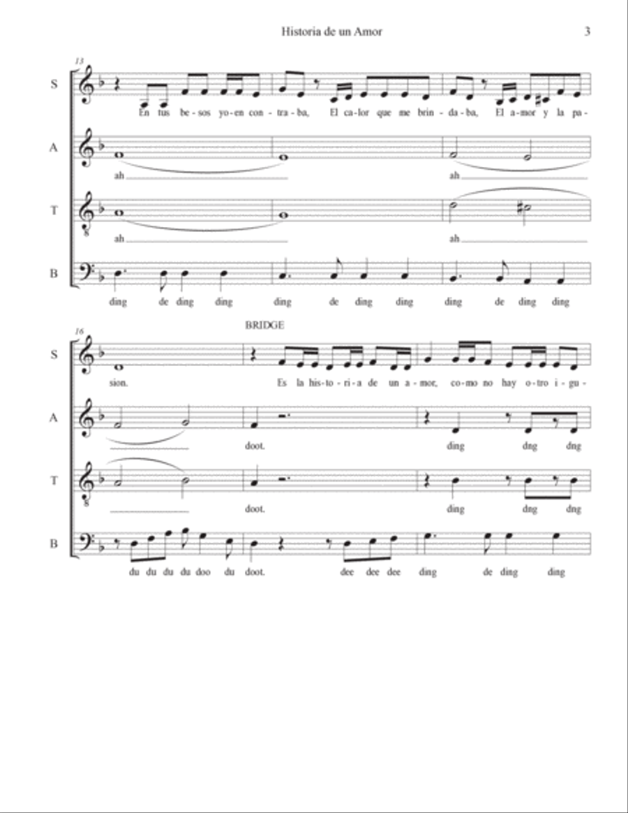 Historia De Un Amor 4-Part scores gallery preview page 3