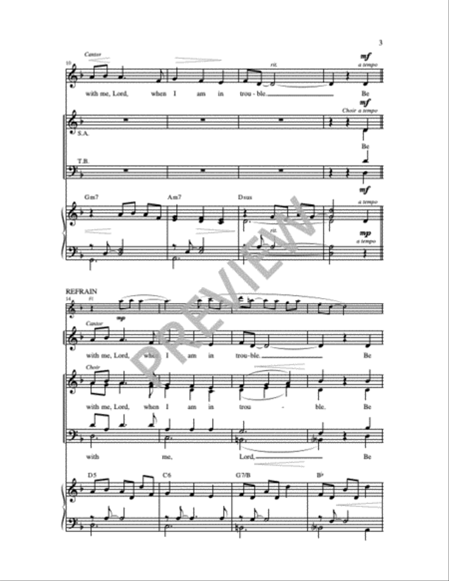 Be with Me, Lord: Psalm 91 4-Part scores gallery preview page 6