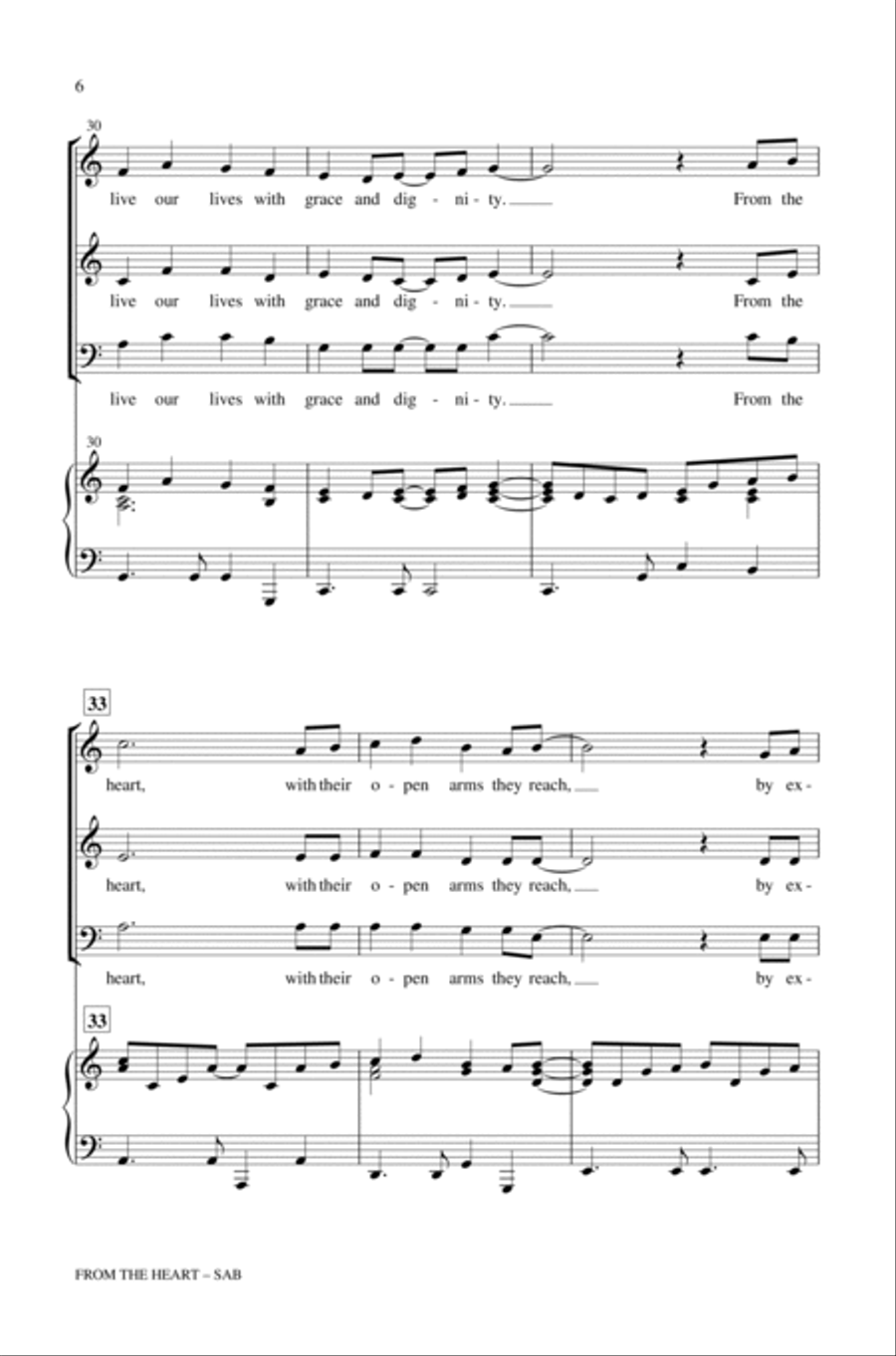 From The Heart 3-Part scores gallery preview page 6