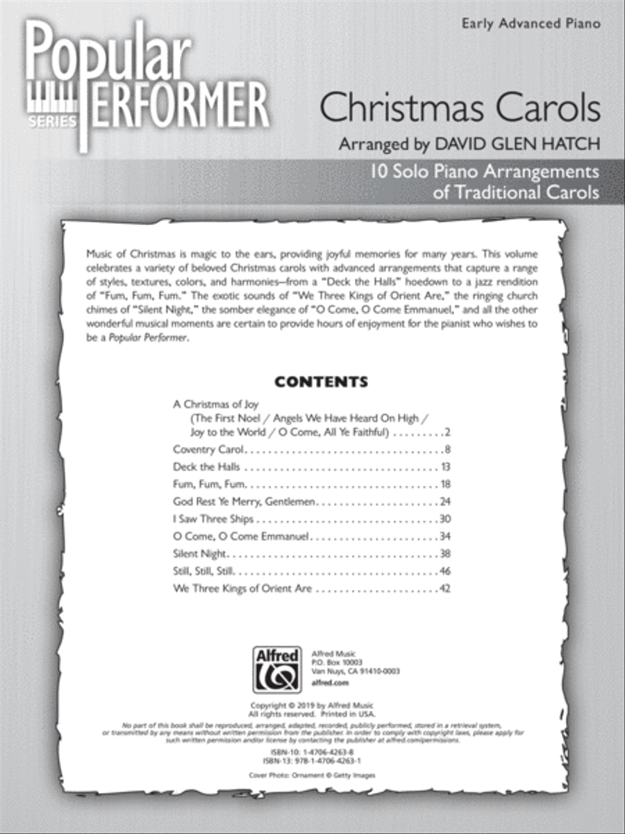 Popular Performer -- Christmas Carols Piano Solo scores gallery preview page 2
