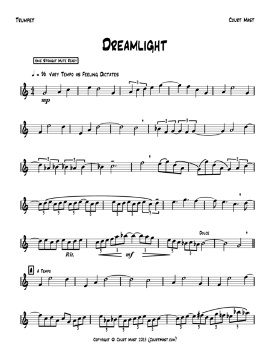 Dreamlight - Trumpet Solo B-Flat Trumpet scores gallery preview page 1