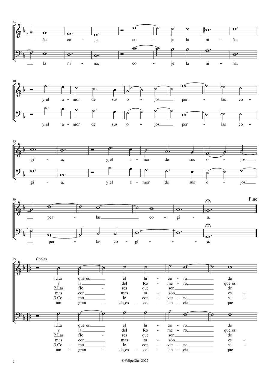 Romerico florido (soprano and bass duet) Vocal Duet scores gallery preview page 2