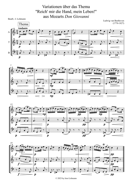 Variationen über das Thema "Reich' mir die Hand, mein Leben!" aus Mozarts Don Giovanni - Score Only
