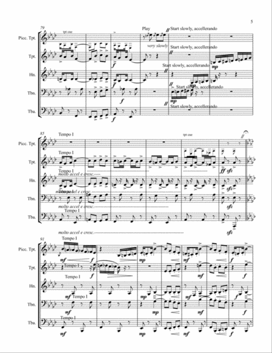 Chicken Chowder Two Step (1905) for brass quintet Brass Quintet scores gallery preview page 5