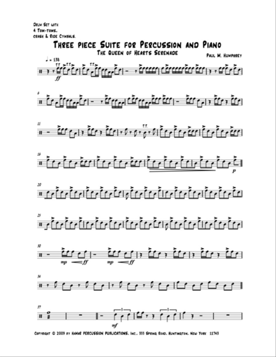 Three Piece Suite for Percussion & Piano Piano Accompaniment scores gallery preview page 1