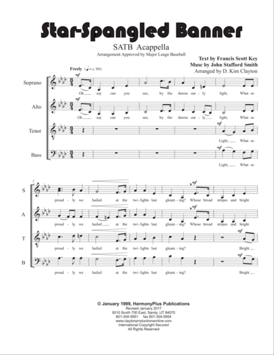 The Star Spangled Banner 4-Part scores gallery preview page 2