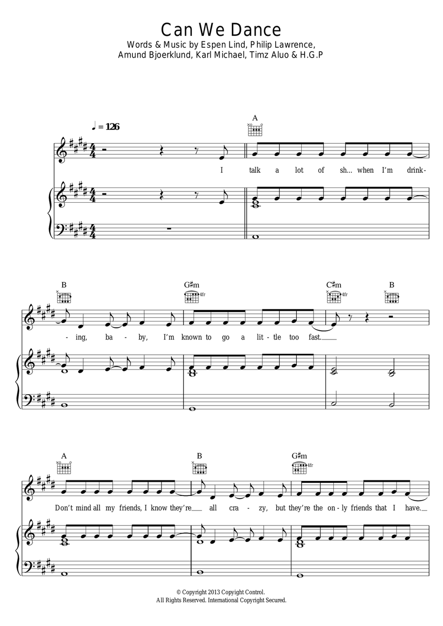 Can We Dance Can We Dance Piano, Vocal scores gallery preview page 1