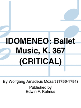 Book cover for IDOMENEO: Ballet Music, K. 367 (CRITICAL)