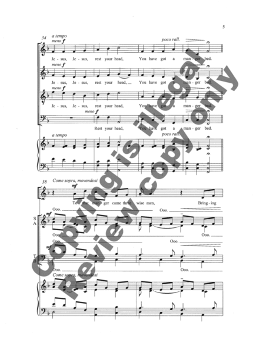 Jesus, Jesus, Rest Your Head 4-Part scores gallery preview page 18