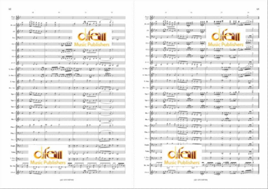 Highland Cathedral (with Bag Pipe ad lib.) Concert Band scores gallery preview page 7