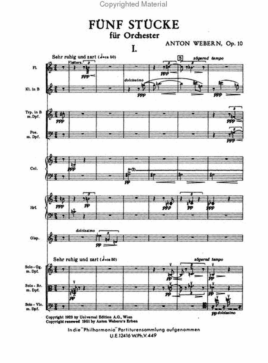 5 pieces for Orchestra, Op. 10