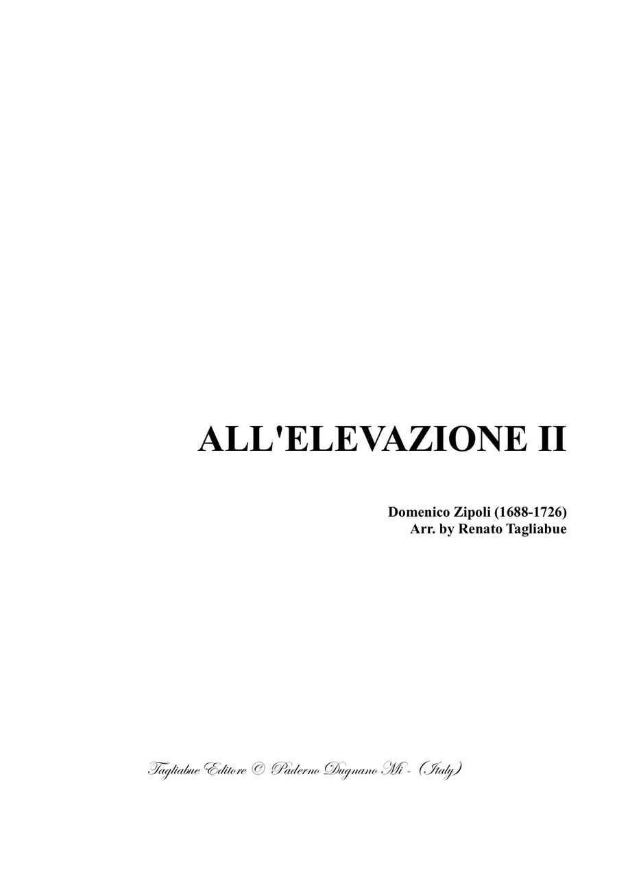TOCCATA ALL'ELEVAZIONE II in C Maior - Zipoli - From Sonate d - Score Only 4-Part scores gallery preview page 1