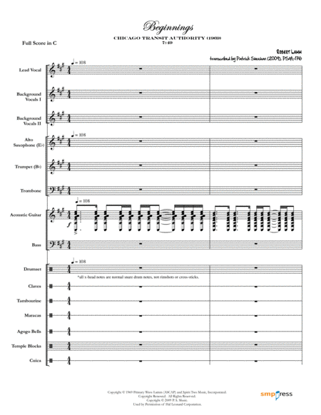 Beginnings [Chicago] (full score & set of parts) image number null