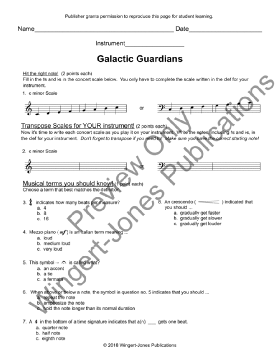 Galactic Guardians Concert Band scores gallery preview page 16
