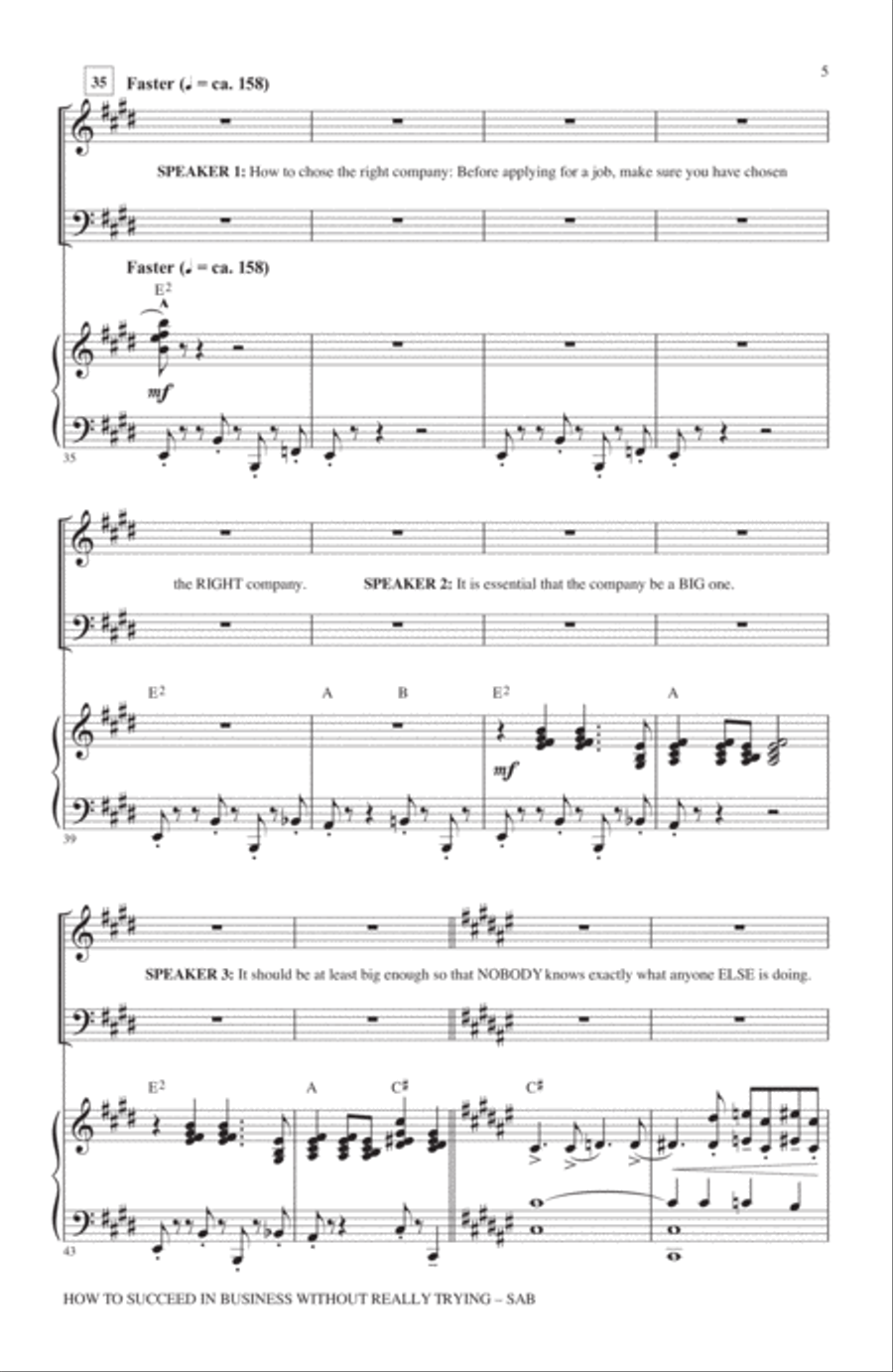 How to Succeed In Business Without Really Trying (Medley) 3-Part scores gallery preview page 4