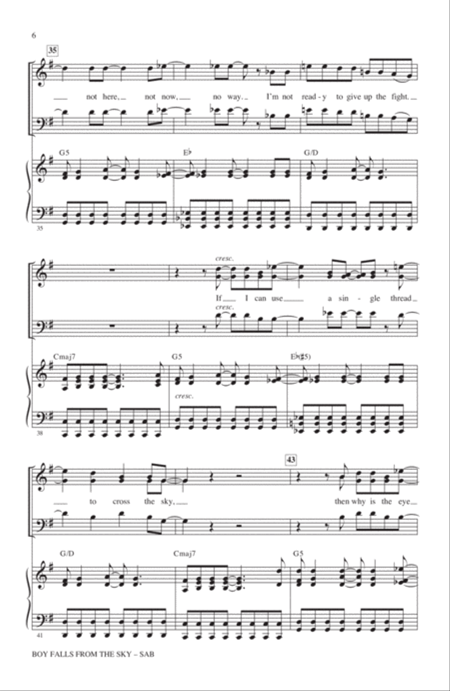 Boy Falls From The Sky Boy Falls From The Sky 3-Part scores gallery preview page 5