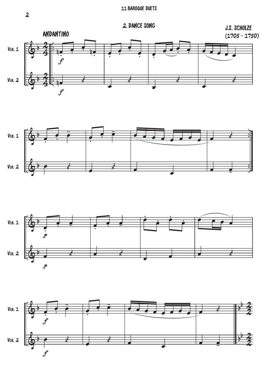 11 Baroque Violin duets String Duet scores gallery preview page 3