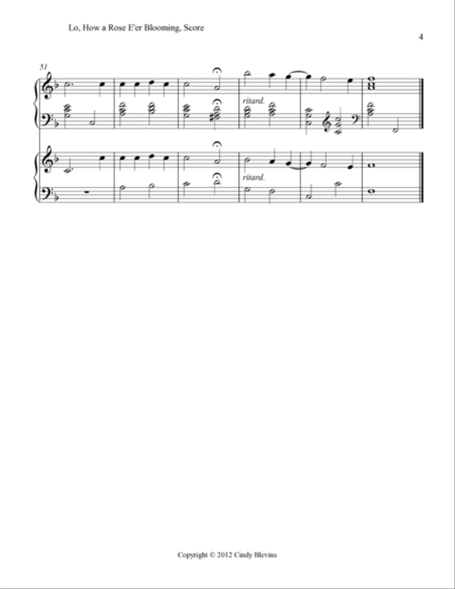 Lo, How a Rose E'er Blooming, for Harp Duet Harp scores gallery preview page 5