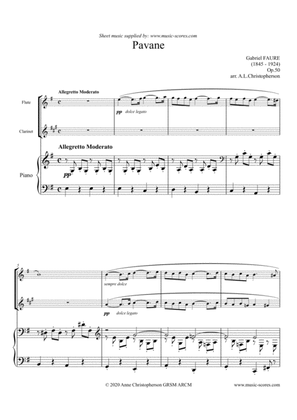 Book cover for Op.50 Pavane - Flute, Clarinet and Piano - E minor