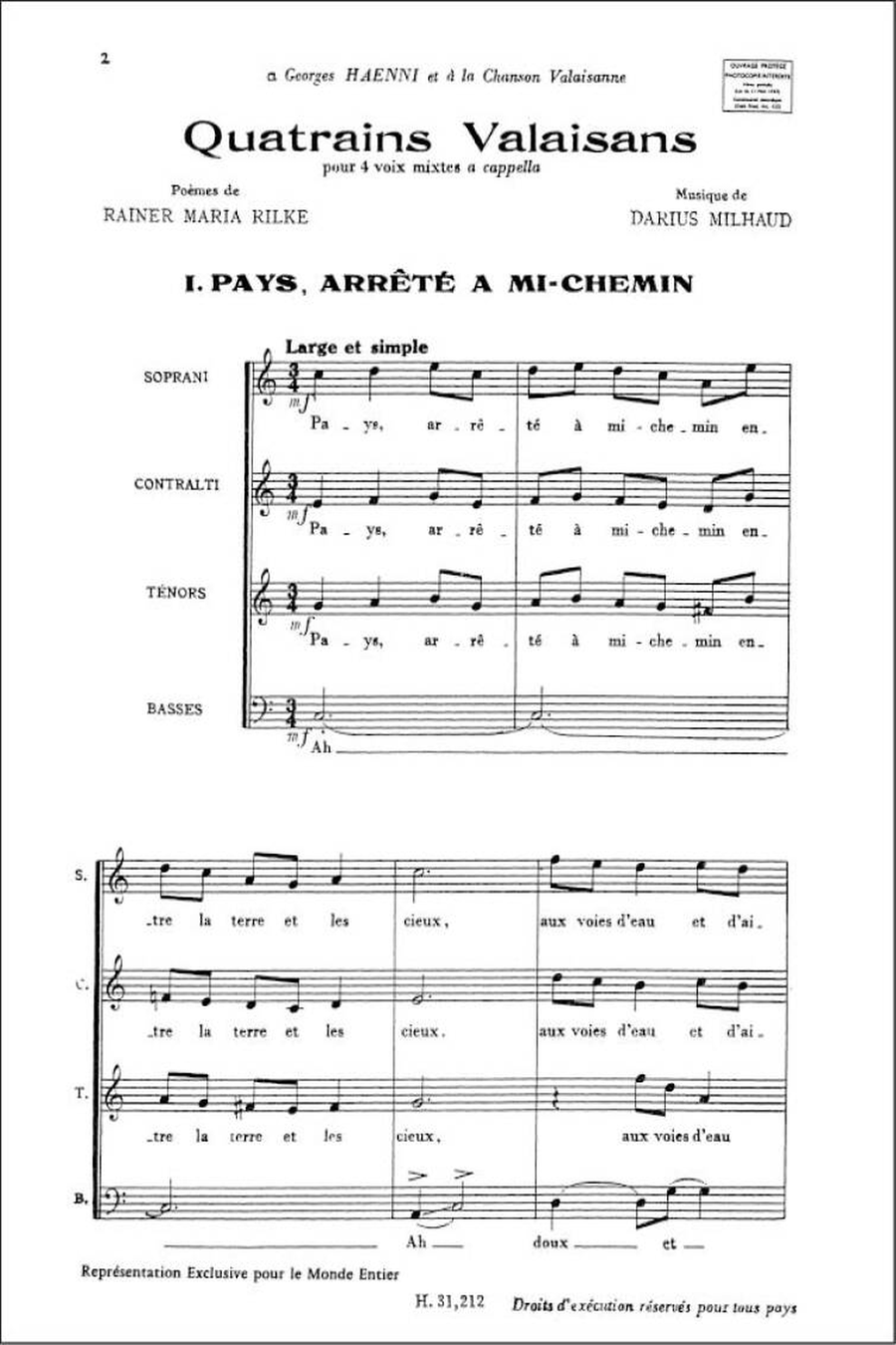 Quatrains Valaisans 4-Part scores gallery preview page 2
