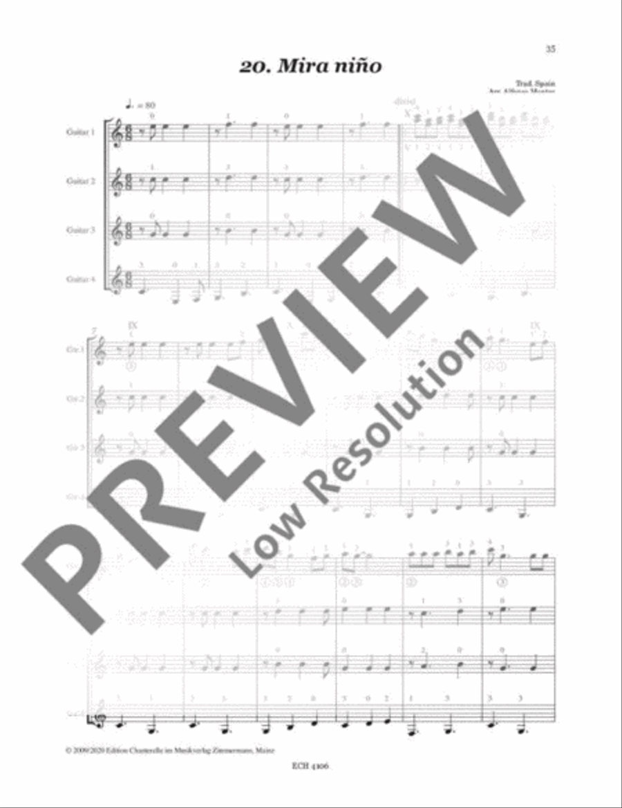 Mira niño Guitar Ensemble scores gallery preview page 2