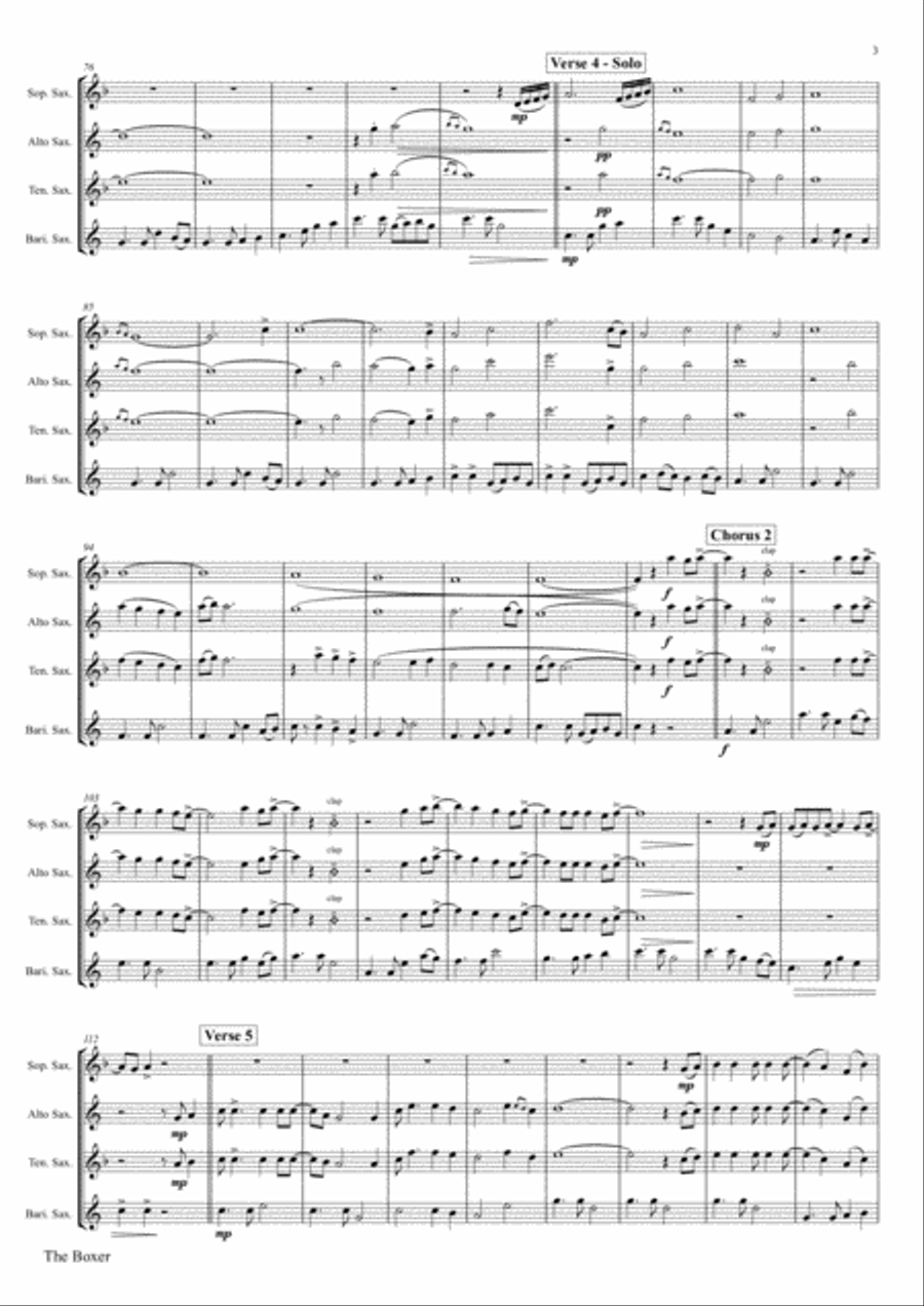 The Boxer Saxophone Quartet scores gallery preview page 3