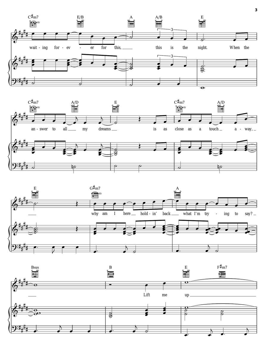 This Is The Night Piano, Vocal, Guitar scores gallery preview page 3