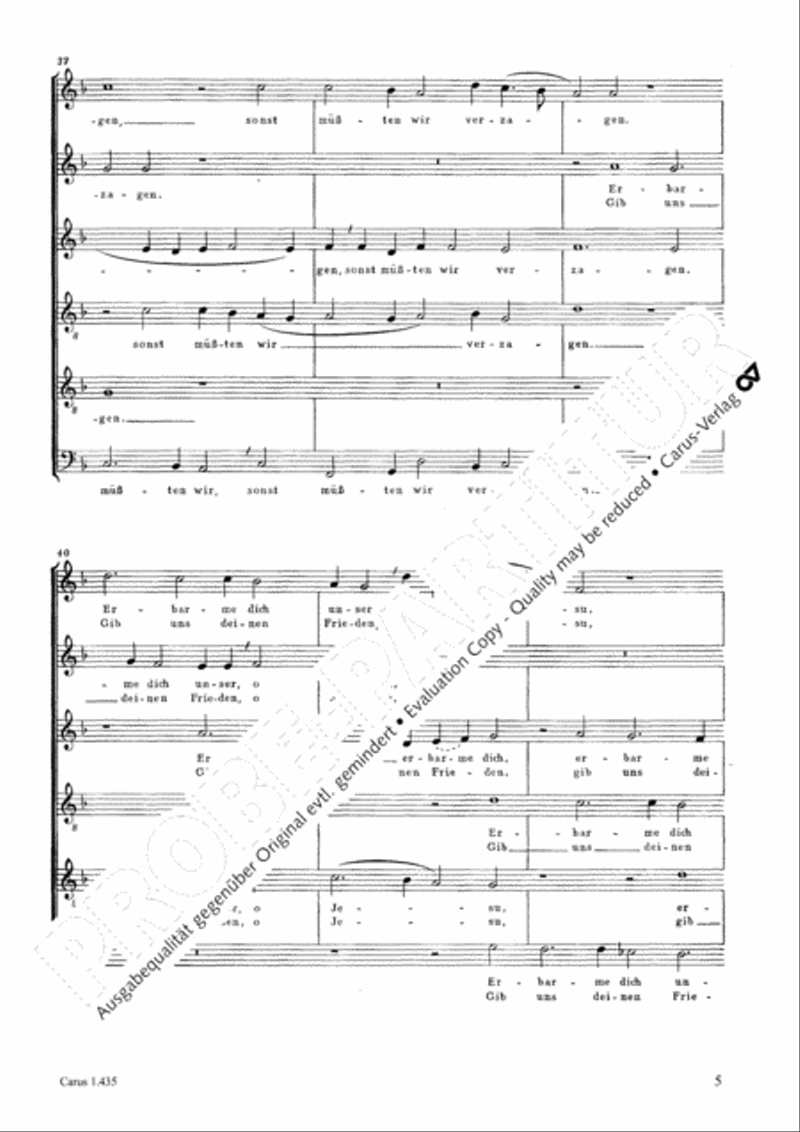 O Lamb of God most holy (O Lamm Gottes, unschuldig) Choir scores gallery preview page 6