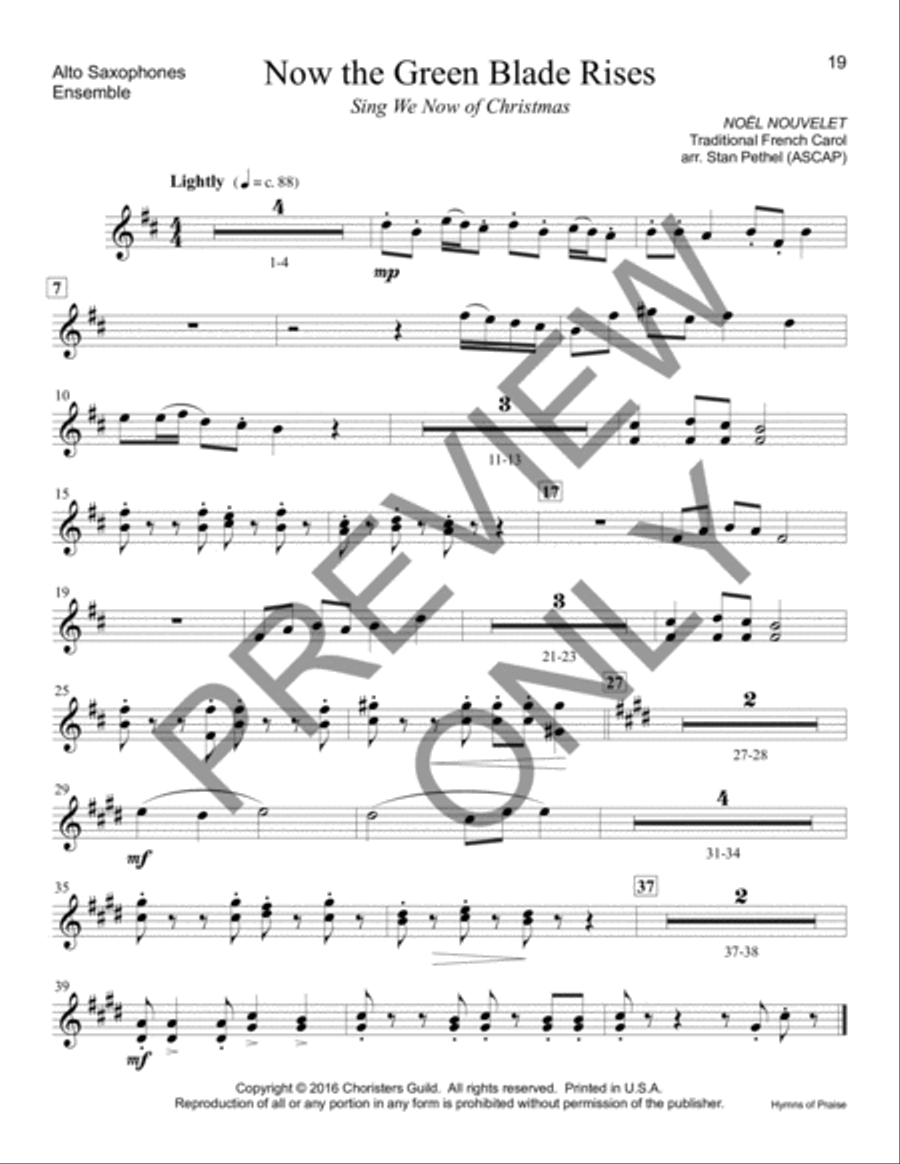 Hymns of Praise - Eb Alto Saxophone(s) Alto Saxophone scores gallery preview page 3