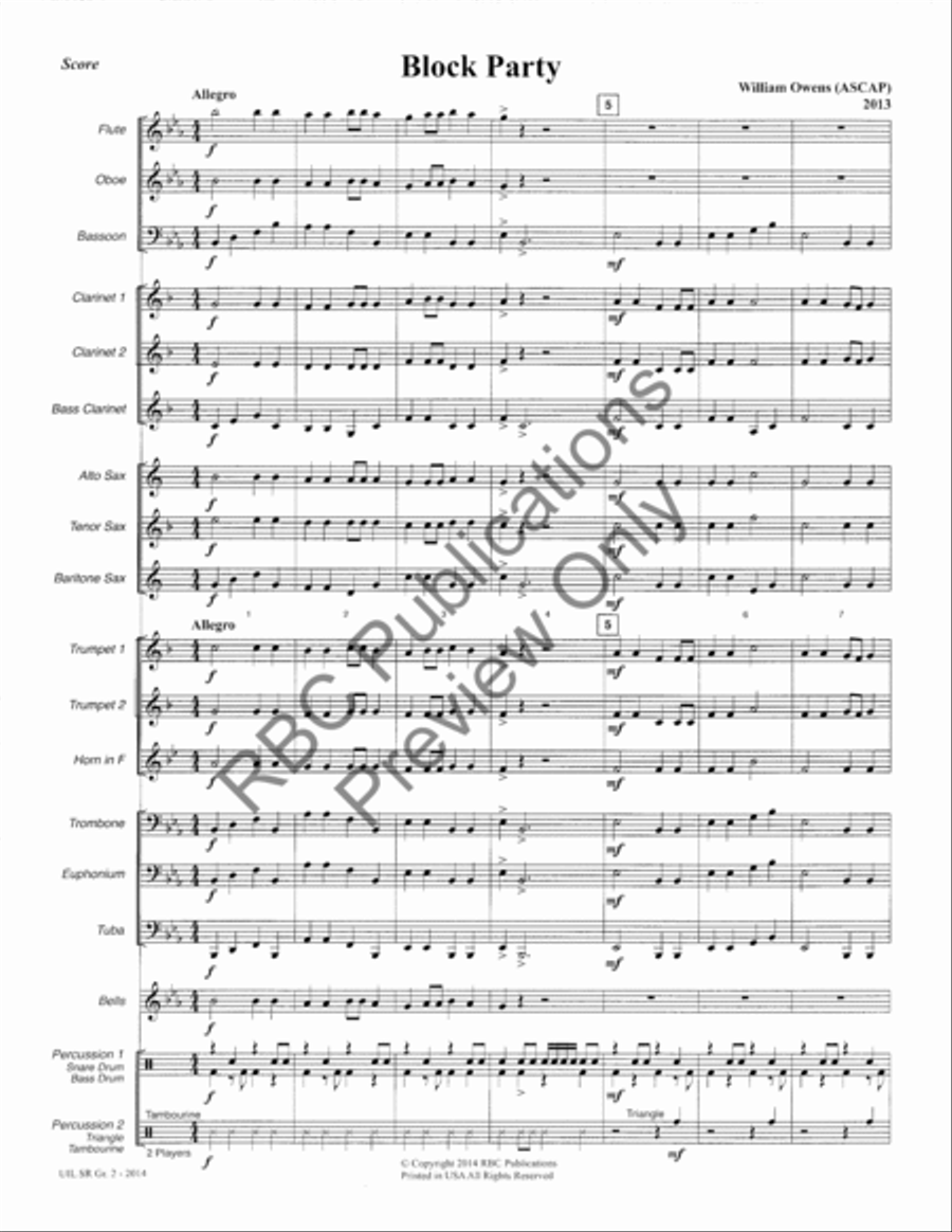 Block Party (Score) Concert Band scores gallery preview page 5