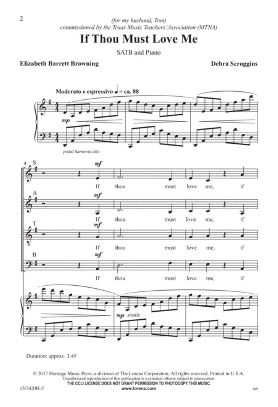 If Thou Must Love Me If Thou Must Love Me 4-Part scores gallery preview page 2