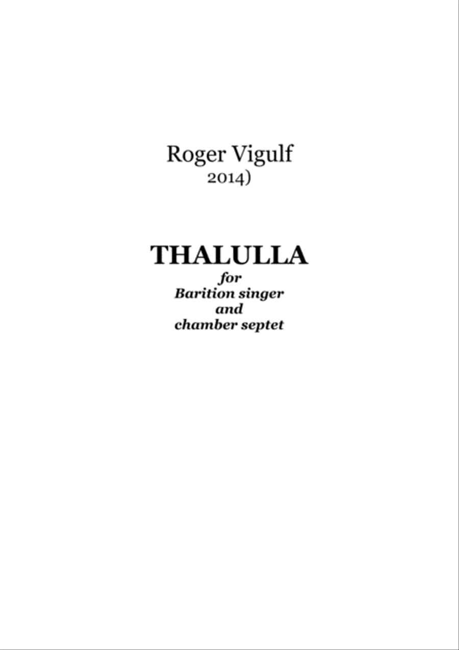 Thalulla for Baryton and Ensemble Large Ensemble scores gallery preview page 1