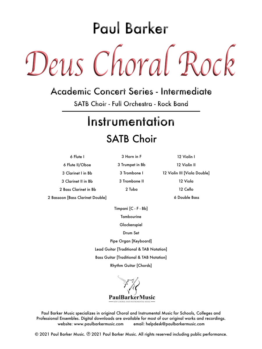 Deus Choral Rock (SAB Choir - Orchestra - Rock Band) 3-Part scores gallery preview page 2