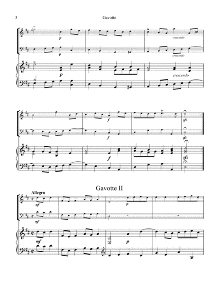 Gavotte 1 & 2 BWV 1068 for piano trio Piano Trio scores gallery preview page 4