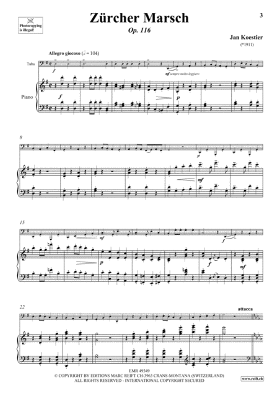Zurcher Marsch Zurcher Marsch Tuba scores gallery preview page 6