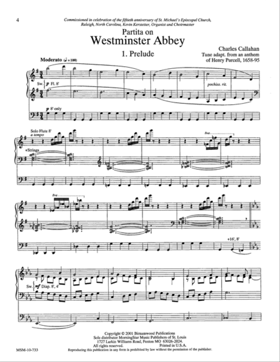 Partita on Westminster Abbey Organ scores gallery preview page 3