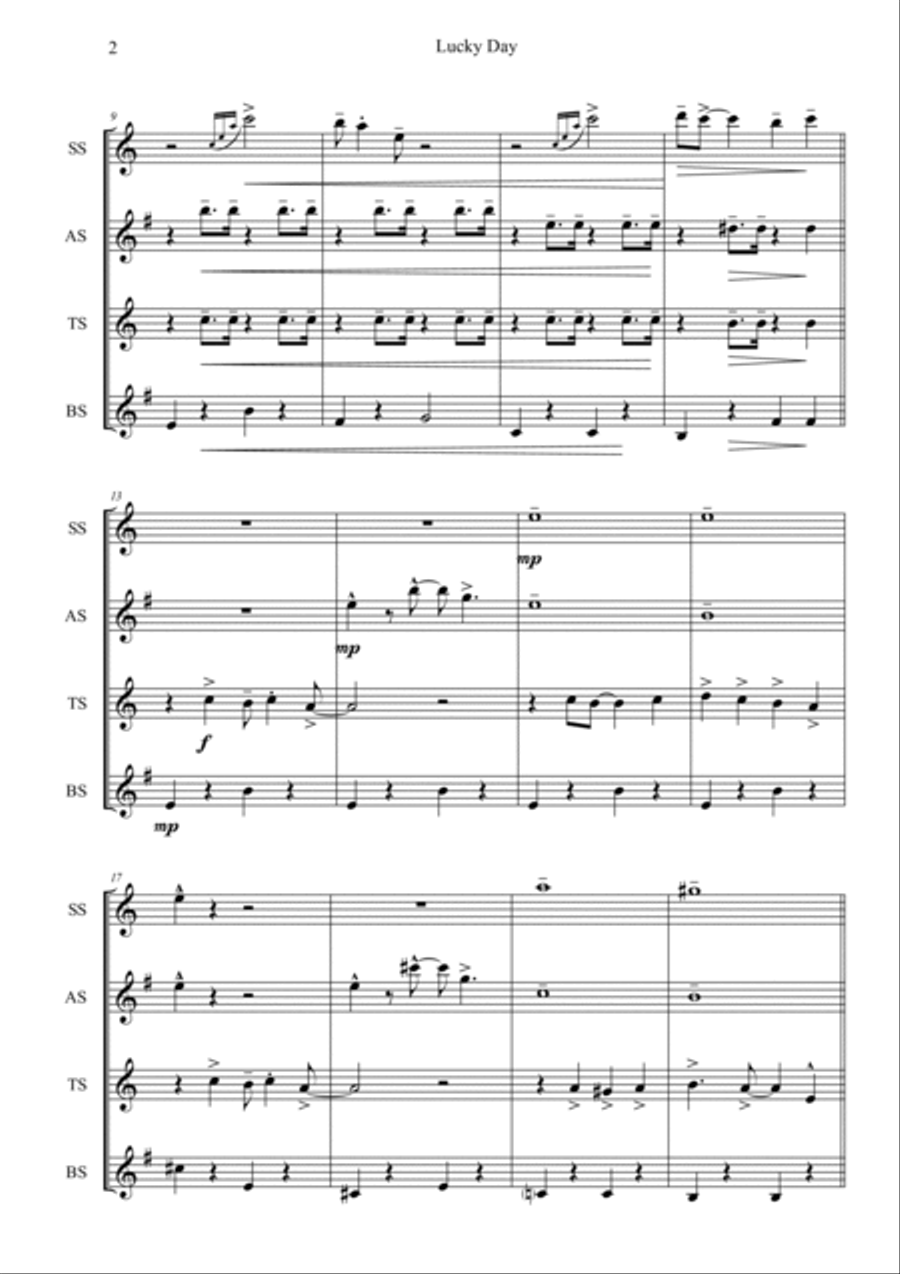 Lucky Day Woodwind Quartet scores gallery preview page 3