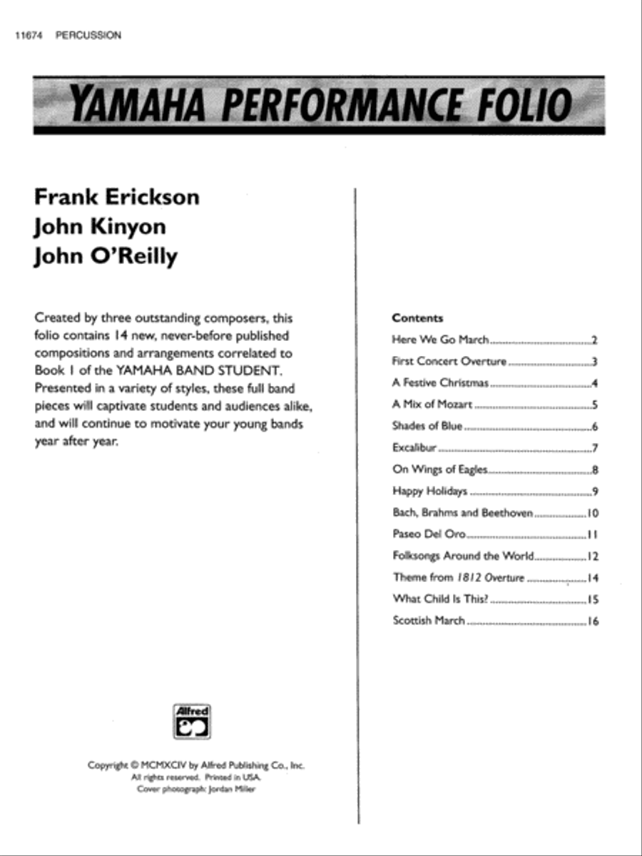 Yamaha Performance Folio Concert Band Methods scores gallery preview page 5