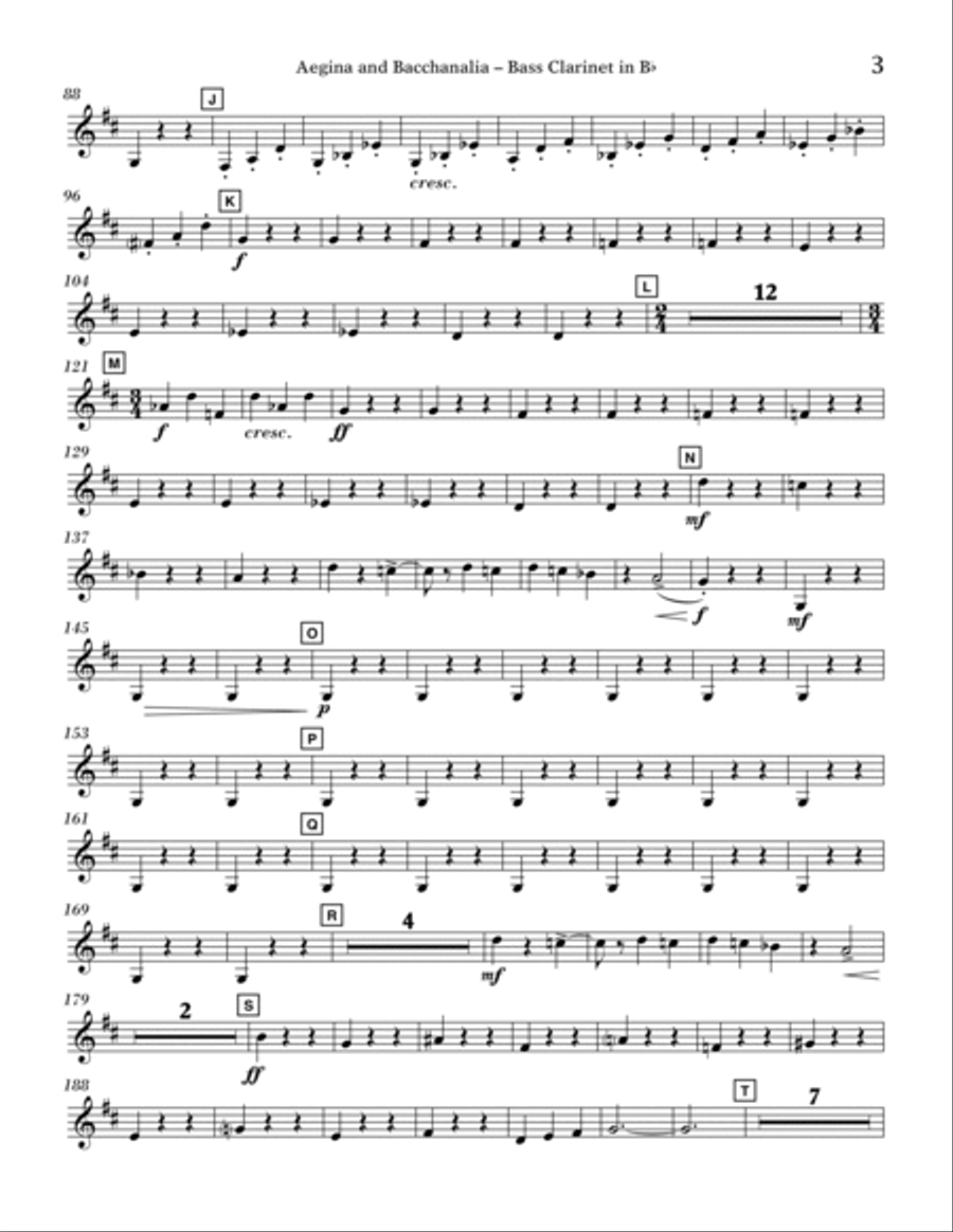Aegina and Bacchanalia (from Spartacus) - Bb Bass Clarinet Bass Clarinet scores gallery preview page 2