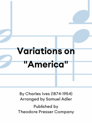 Book cover for Variations on "America"