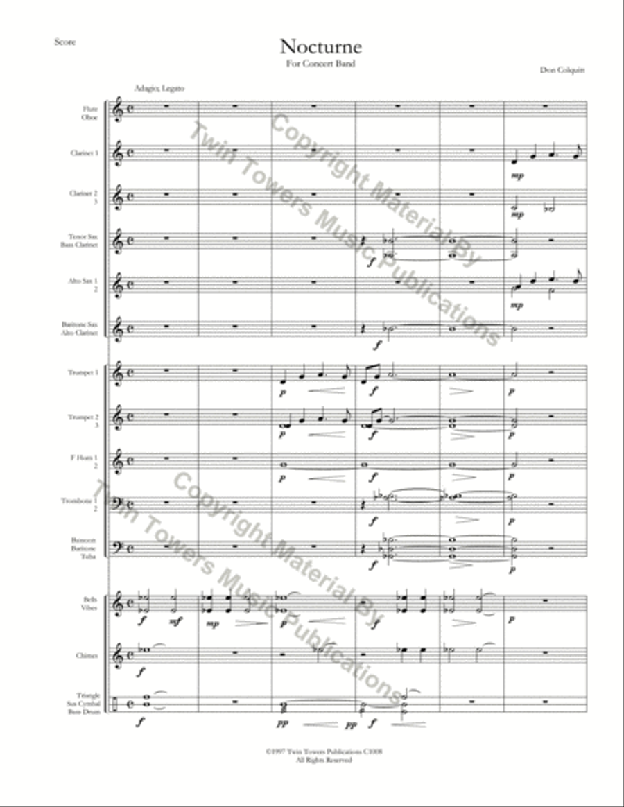 Nocturne Concert Band scores gallery preview page 3