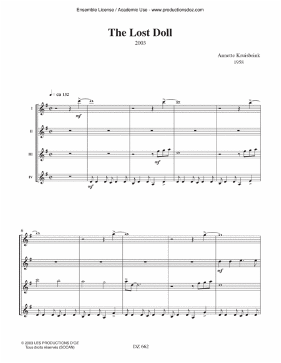 The Lost Doll - Flower Power Suite Guitar Ensemble scores gallery preview page 3