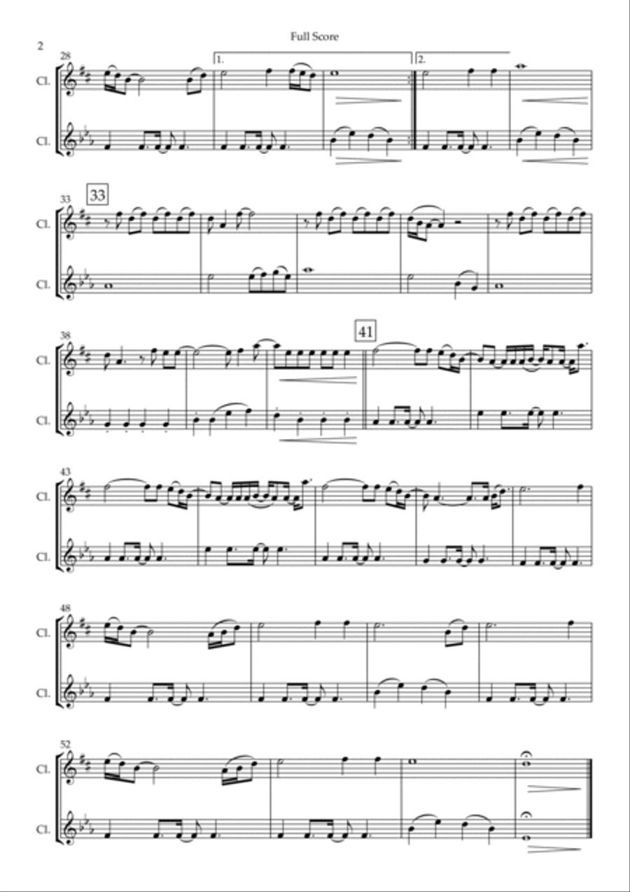 Lost Stars Clarinet Duet scores gallery preview page 2