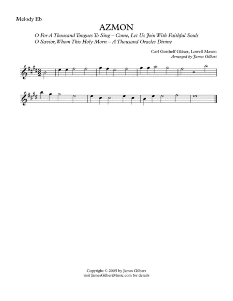 AZMON (O For A Thousand Tongues To Sing) Small Ensemble scores gallery preview page 6