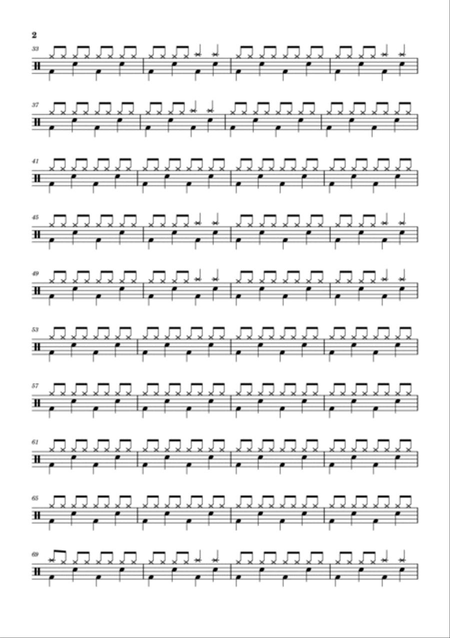 I Don't Wanna Go Down To The Basement Drum Set scores gallery preview page 2