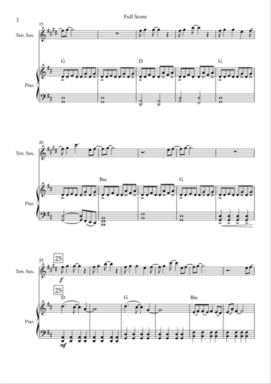 Without You Without You Tenor Saxophone scores gallery preview page 2