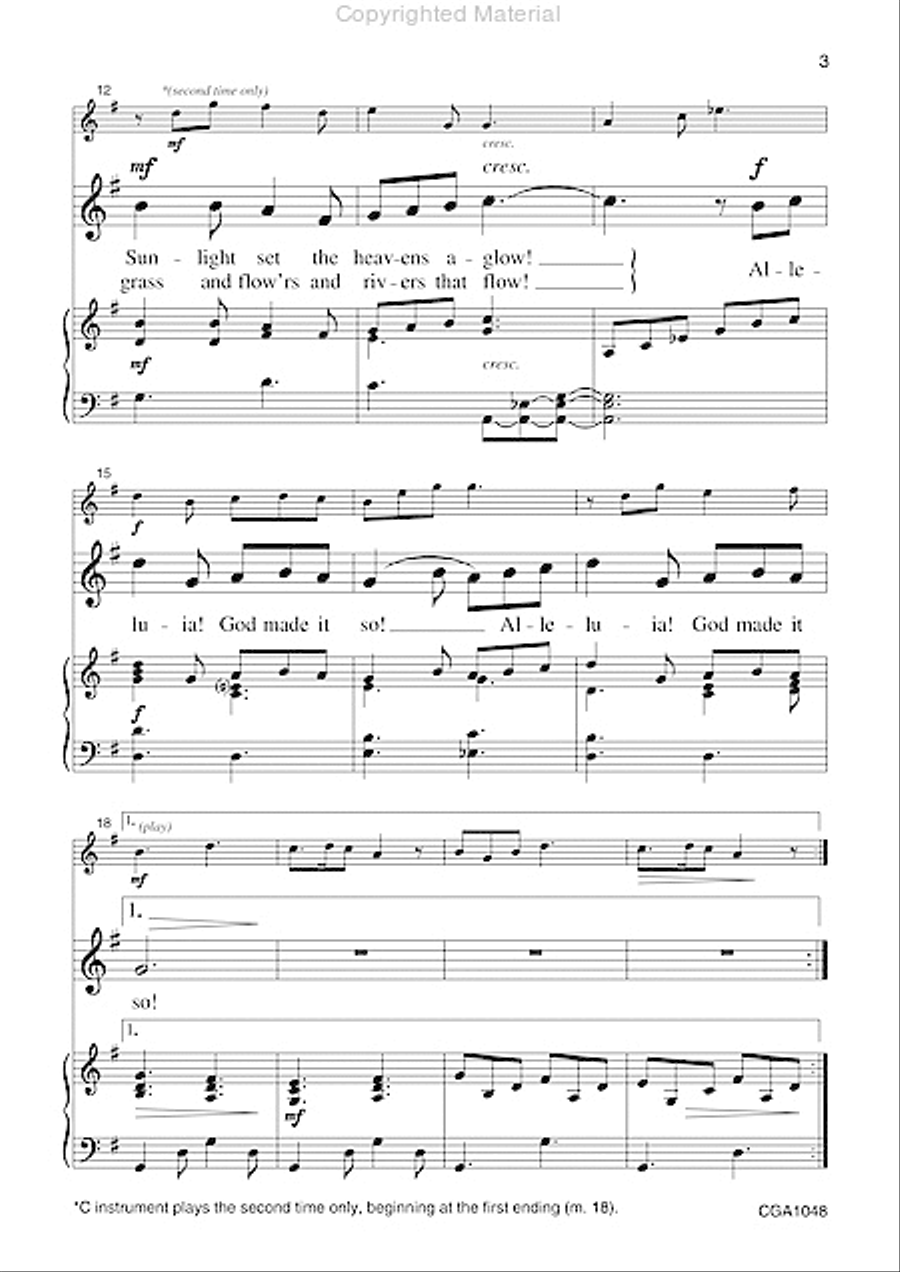 God Made It So Unison Choir scores gallery preview page 3