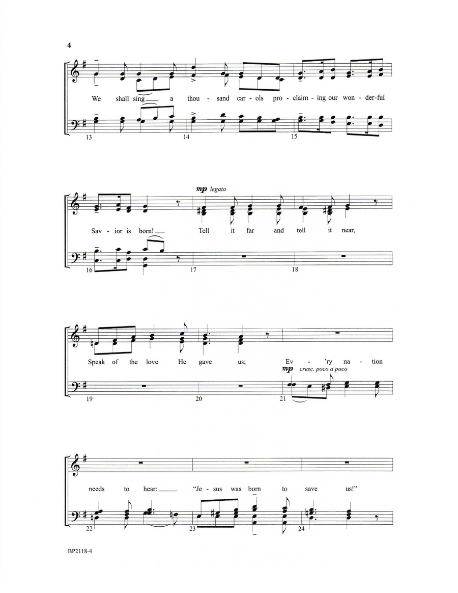 We Shall Light a Thousand Candles 4-Part scores gallery preview page 4